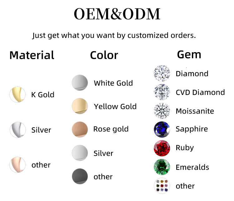 Wholesale Supplier Fine Manufacturer Custom Made 10K 14K Real Gold Sier Jewelry Moissanite Dia Jewellery