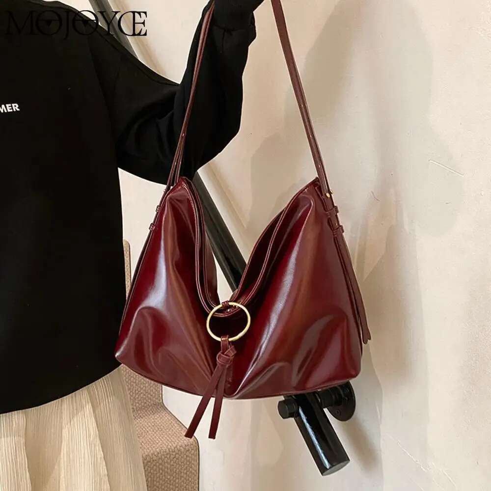 Hobo PU Leather Tote Bag Trendy Top Handle Satchel Slouchy Shoulder Purse Women Present For Birthday And Valentine