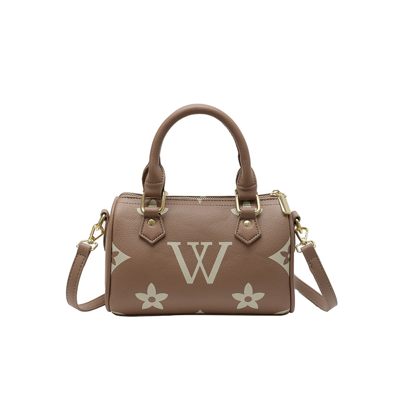 Premium sense of printing handbag 2025 new retro old flower letters women's bag hundred crossbody bag trend pillow bag