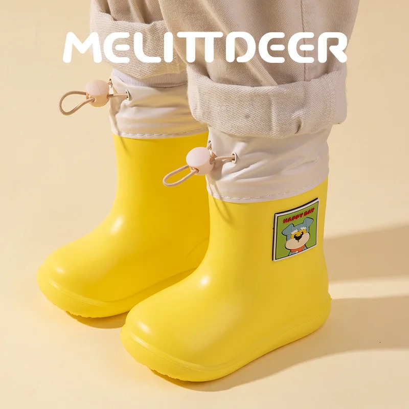 MELITTDEER Waterproof Kids Rain Boots for Boys Girls - Unisex Outdoor Footwear in Colors - Durable Stylish 250515