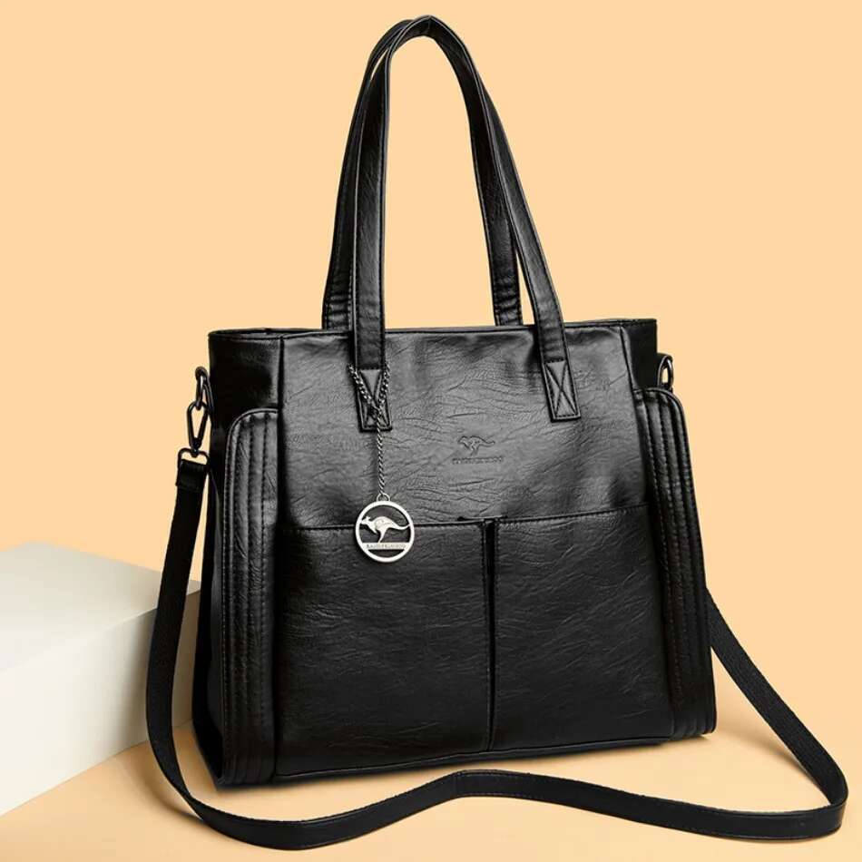 Genuine Brand Fashion High Quality 3 Layers Leather Handbag Crossbody Bags For Women Lady Large Capacity 2024