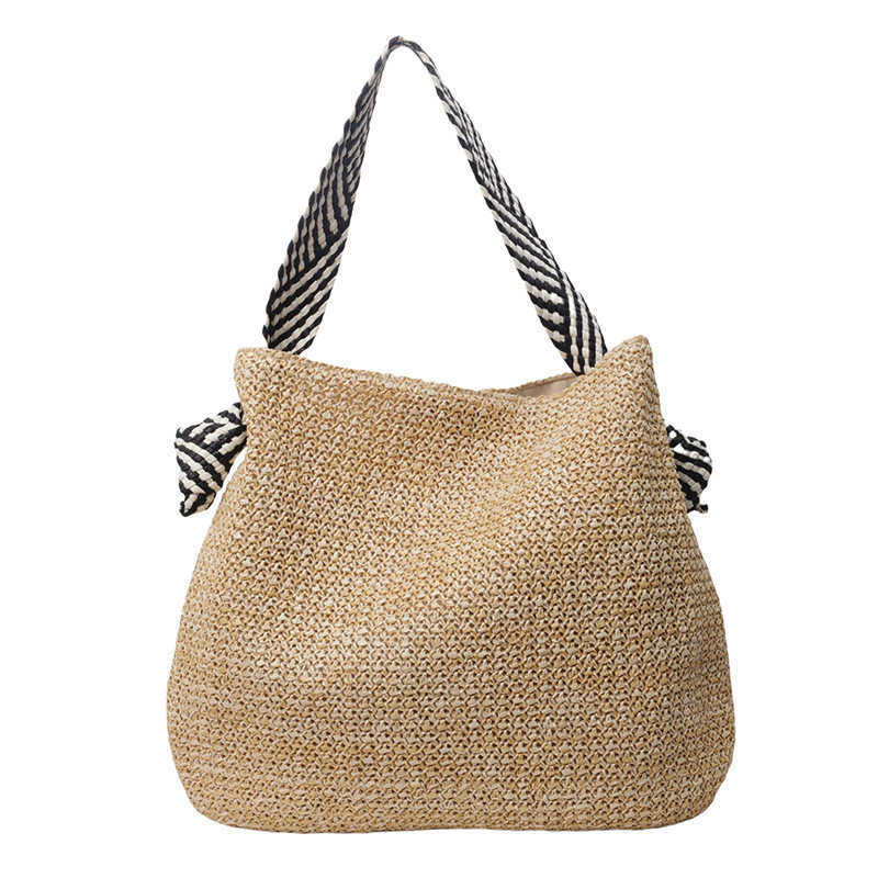 Large Capacity Versatile Crossbody Bag Womens Tote Bag New Shoulder Bag Grass Woven Bag Womens Beach Vacation Woven Bag