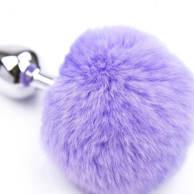 Metal Plush Rabbit Tail Anal Plug Prostate Massager Butt Plug Rabbit Ear BDSM Cosplay Erotic Sex Toys for Women Adults Sex Game 250515