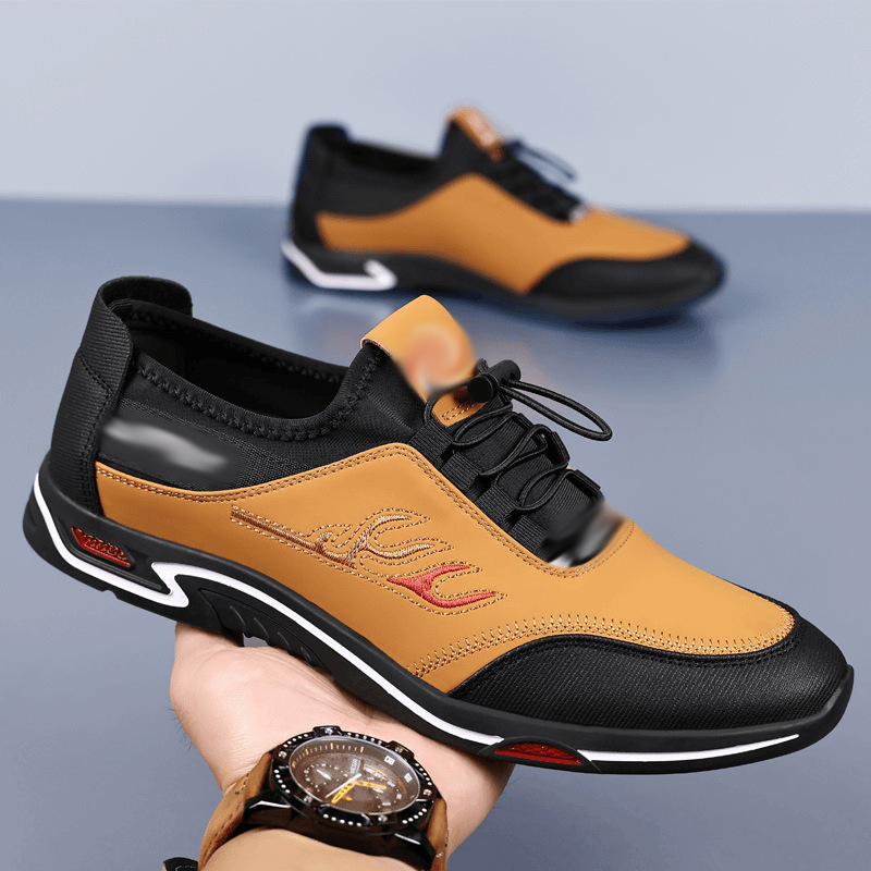 Men's 2025 spring new breathable casual sports board soft sole lightweight inner height versatile bean shoes