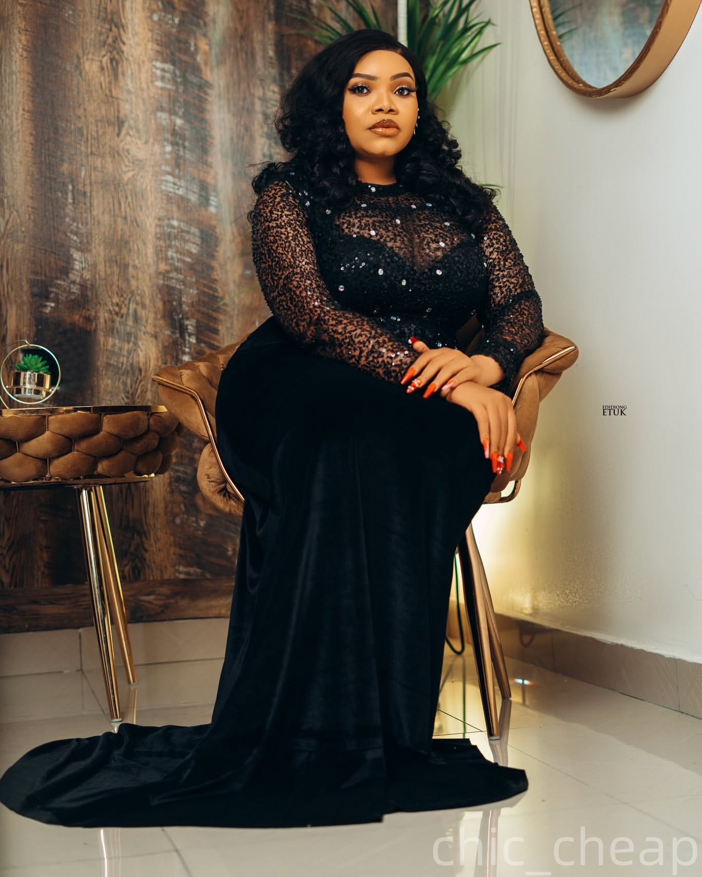 Mermaid Black Plus Size Prom Dresses 2025 Crystals Sequined Velvet Full Sleeves Evening Formal Party Second Birthday Engagement Gowns Dress For Specia