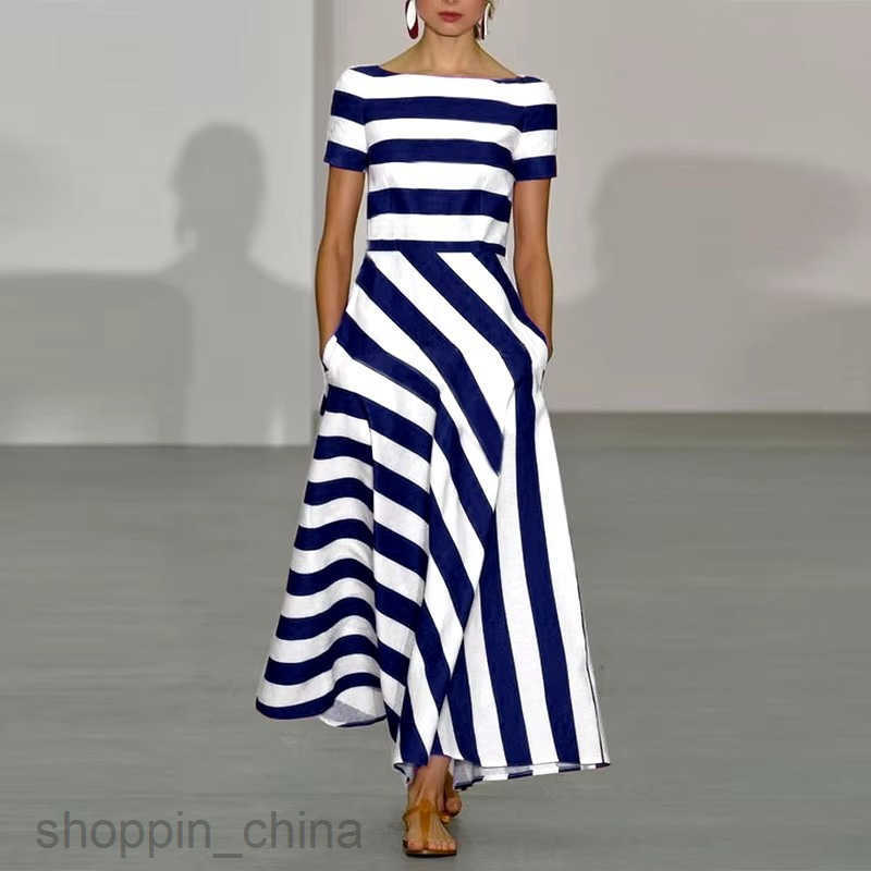 Women Dresses New women's clothing, new women's clothing, striped long skirt