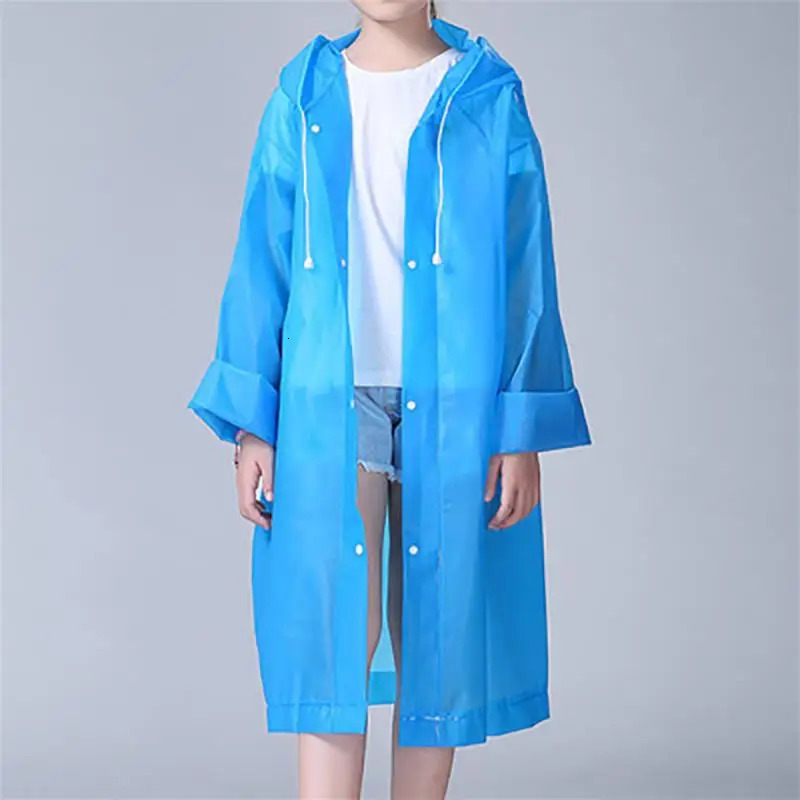 EVA Children Raincoats Raincoat Thickened Waterproof EVA Rain Coat Kids Clear Transparent Tour Waterproof Rainwear Suit 250515