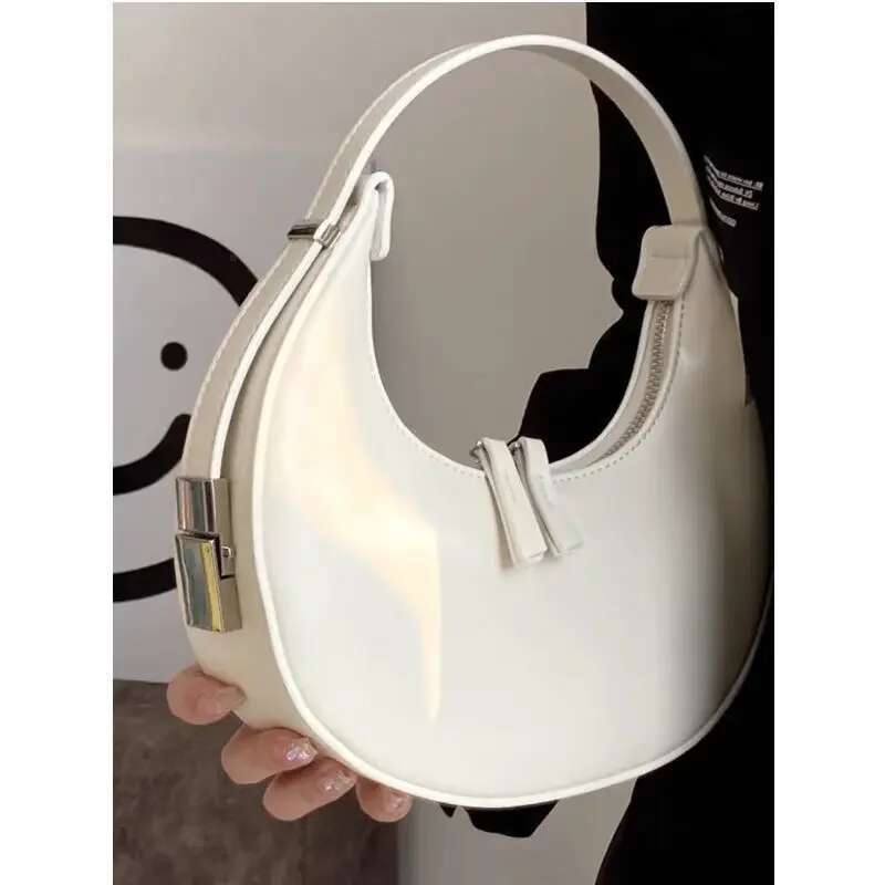 Women's 2024 Summer Half-Moon Shoulder Bag, Simple Y2k Trendy Handheld Bag,Fall Outfits, Freshness Fall Outfits