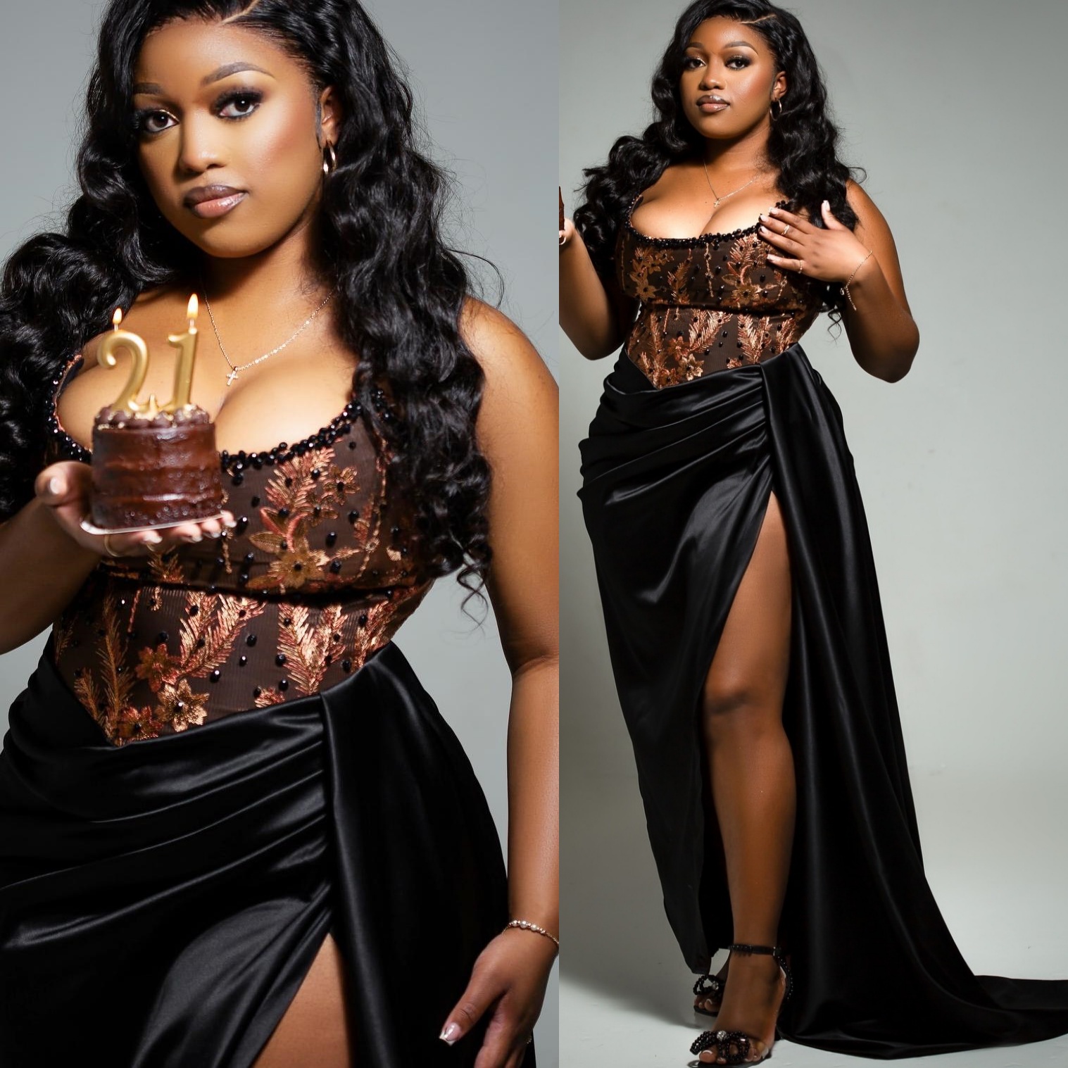 Black Sheath Plus Size Prom Dresses 2025 Lace Beaded Satin High Split Evening Formal Party Second Birthday Engagement Gowns Dress For Special Occasion