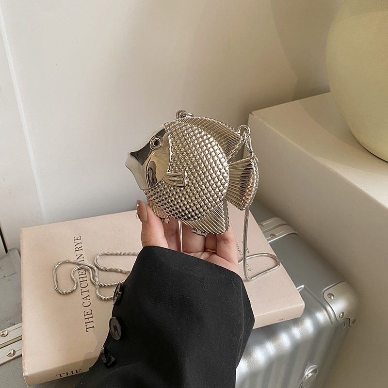 Free Delivery Designer Bag Personalized Metal Fish Shaped Cute Mini High End 2025 New Internet Famous Western Style Women's Luxury Bag