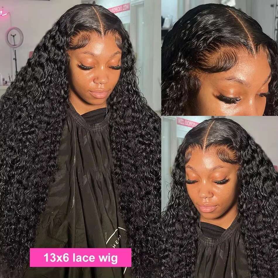30 Inch 13x6 HD Transparent Deep Wave Frontal 200 Density 13x4 Lace Front Wig Human Hair Brazilian Raw hair Loose Curly Wigs