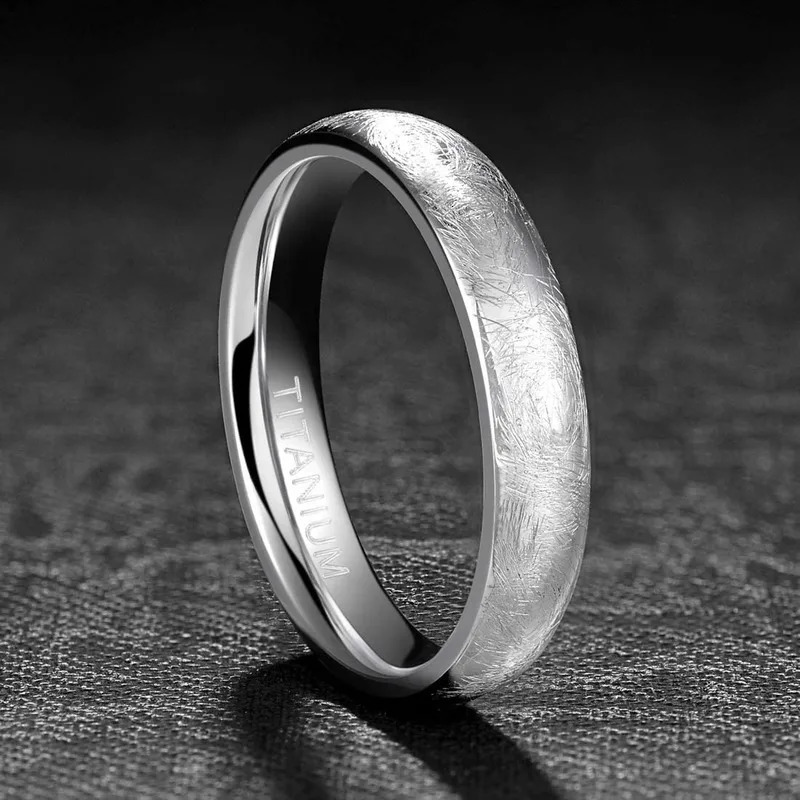 TIGRADE 4mm 6mm Ring Dome Brushed Special Scratch Wedding Band Comfort Fit Size 5-13 250515