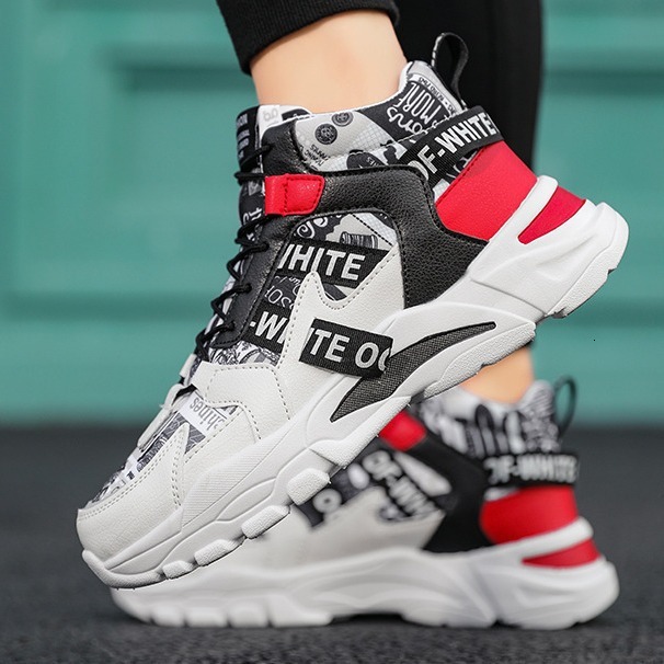 High top 2025 new Korean version sports men's fashionable youth dad trendy shoes