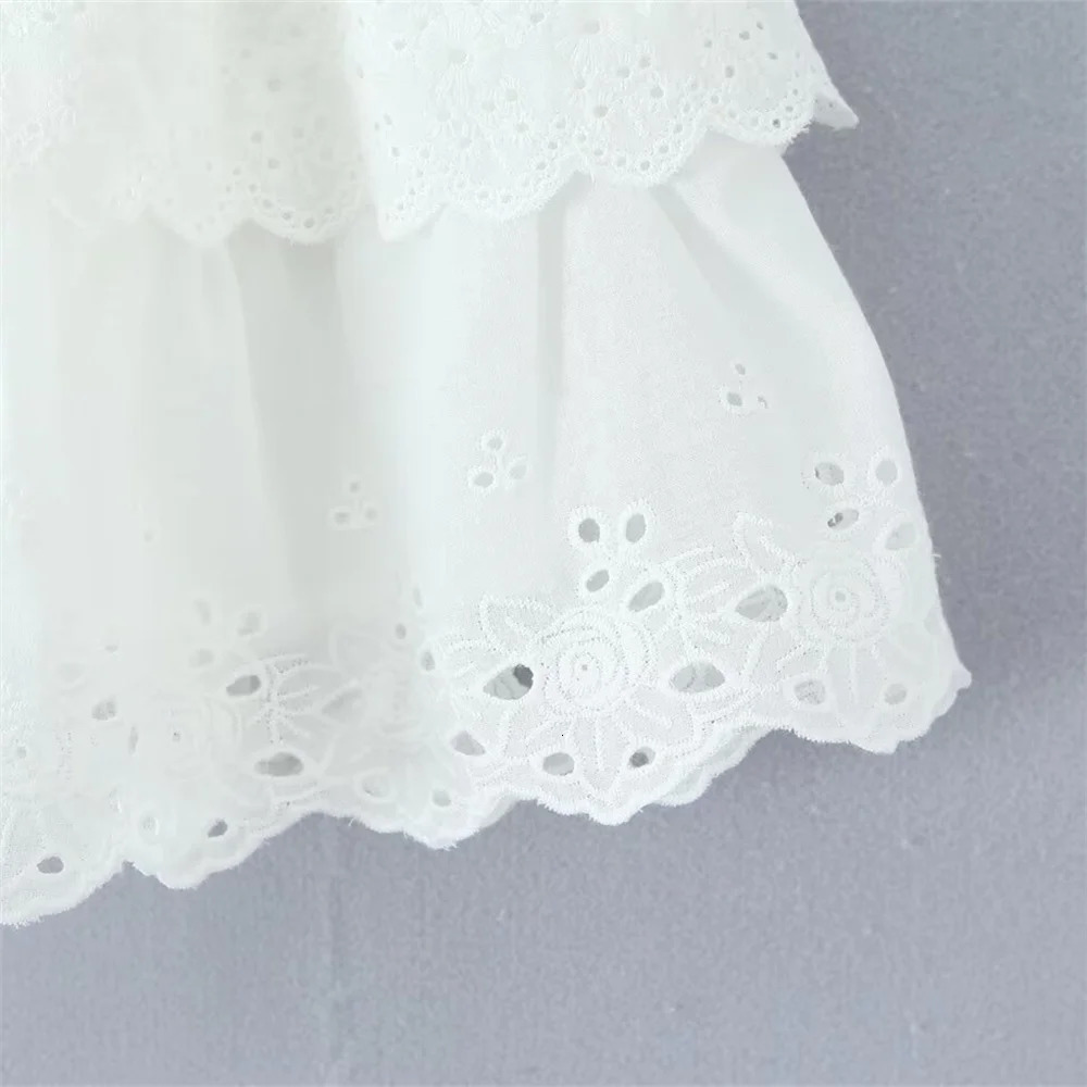 UNIZERA womens short skirt with layered lace and fluffy solid color temperament summer 250515