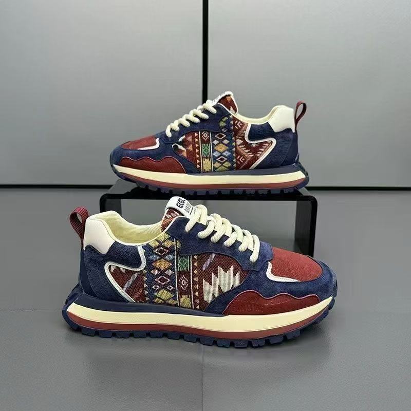 Men's 2025 new fashion trend color versatile sports and leisure comfortable thick soled high tide shoes