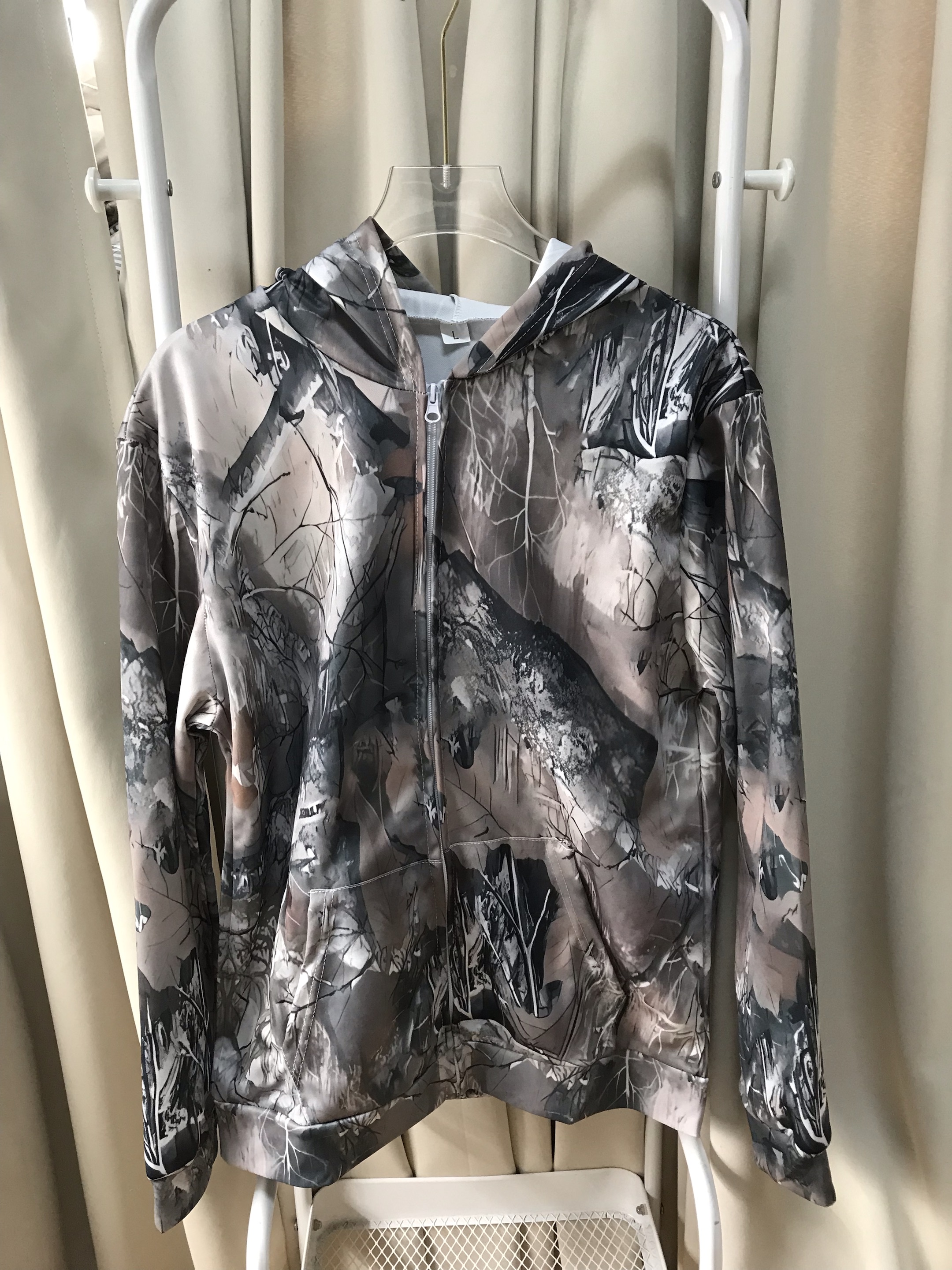 Streetwear Camouflage Two Piece Set Y2K Zipper Loose Sports Pants Casual Wide Leg Pants