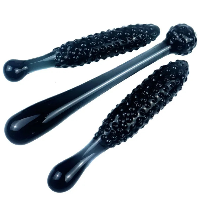 Black Crystal Glass Dildos Masturbator Realistic Dildo Penis Large G-spot Anal Butt Plug Adult Sex Toys for Woman Female 250515