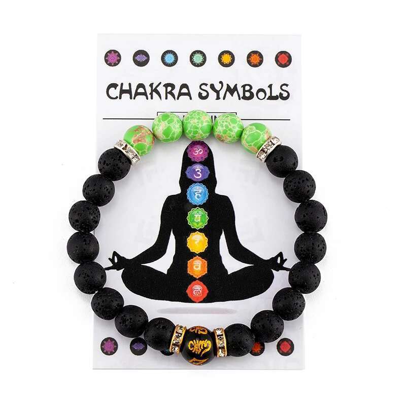 7 Chakra With Meaning Cardfor Men Women Natural Crystal Healing Anxiety Jewellery Mandala Yoga Meditation Bracelet Gift