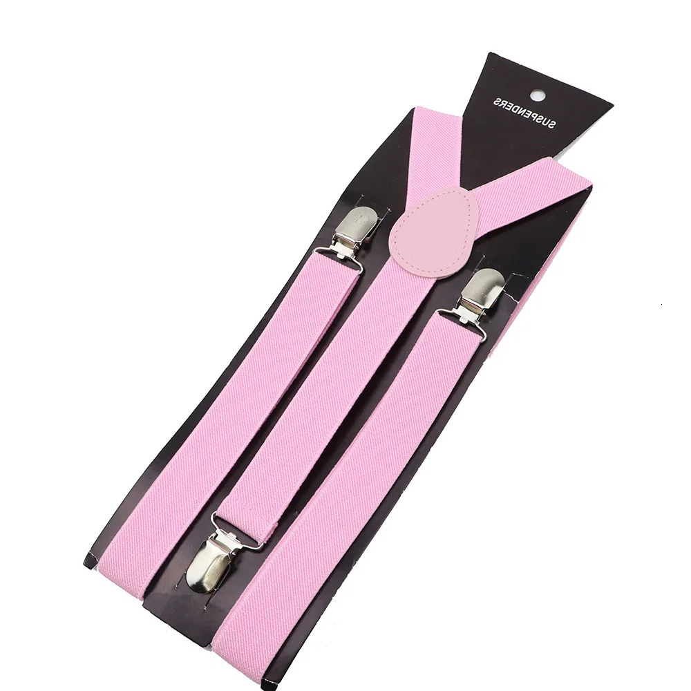 Solid Color Unisex Suspenders Clip-on Buckle Men Straps Adjustable Elastic Y-Back Braces For Wedding Suit Skirt Accessories Gift 250515