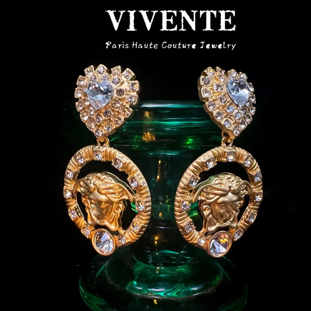 Vintage Elegant Niche Hoops Earrings High-end Feel Large Ear Circle Fashion Jewelry Ringed Ear Studs Sell Well 250515