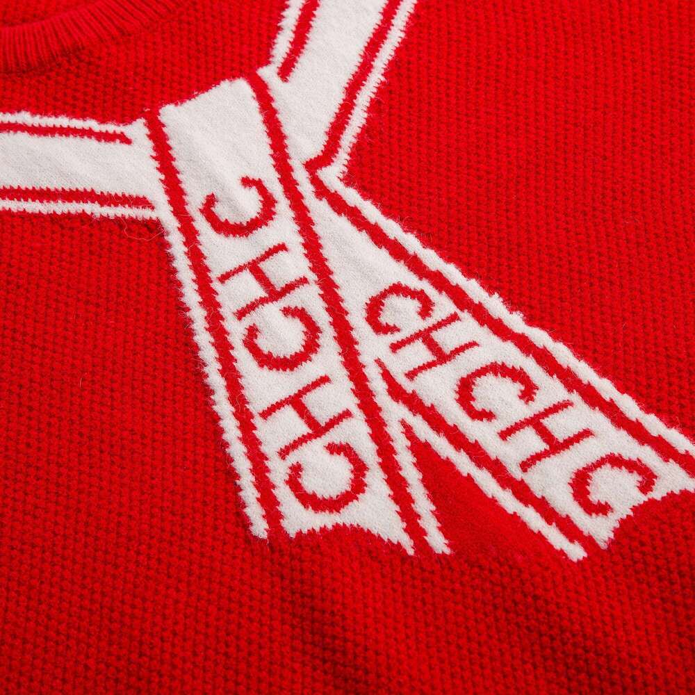 CHCH Women's Knitted 2024 New Red Christmas Casual Top Winter Warm Bottom Shirt