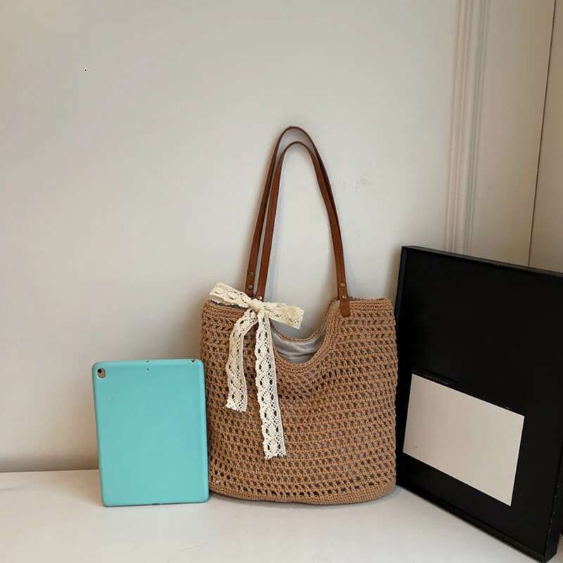 Summer Retro Large Capacity Weaving Casual Tote Bag High Quality Versatile Underarm Women's Shoulder Bags