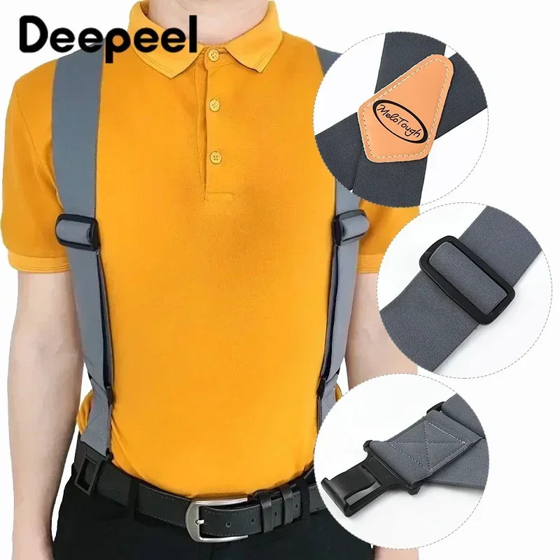 Heavy Duty Work Suspenders for Men X-Back Gripper Clasps Adjustable Strap Fully Elastic Adult Widen Mens Suspenders 250515