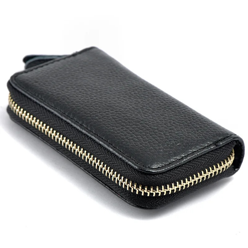 Split Leather Key Holder Bag with 2 Card Slot 6 Hooks 1 Access CardKey Case Car Key Holder Wallet for Men Women 250515
