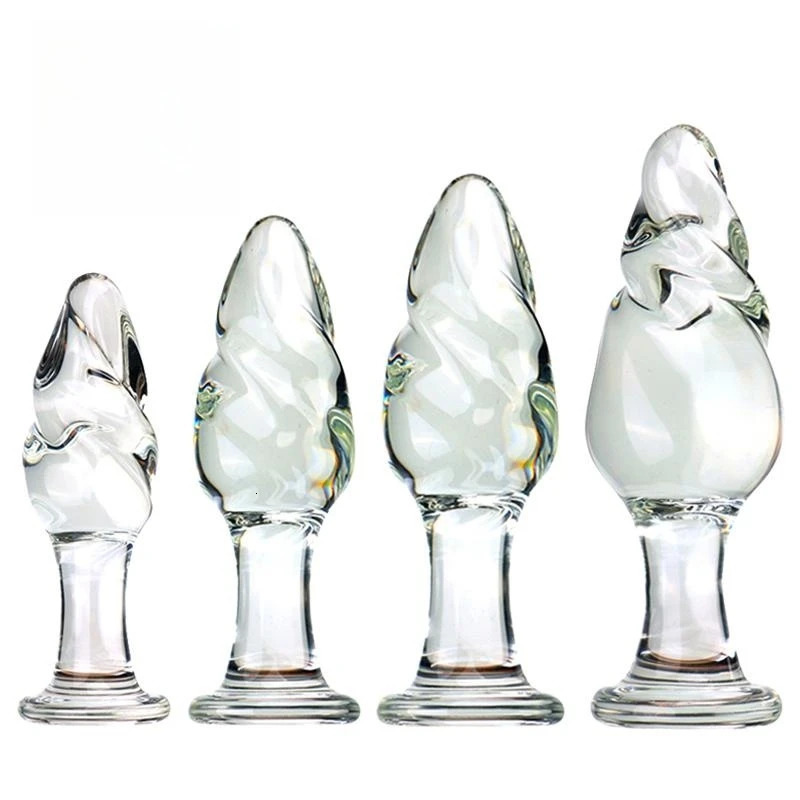 VaHppy Glass Anal Plugs Sex Toys Threaded 4 Styles SM BDSM Large 14*5CM Adult Products for Couples Masturbator Dilation Training 250515