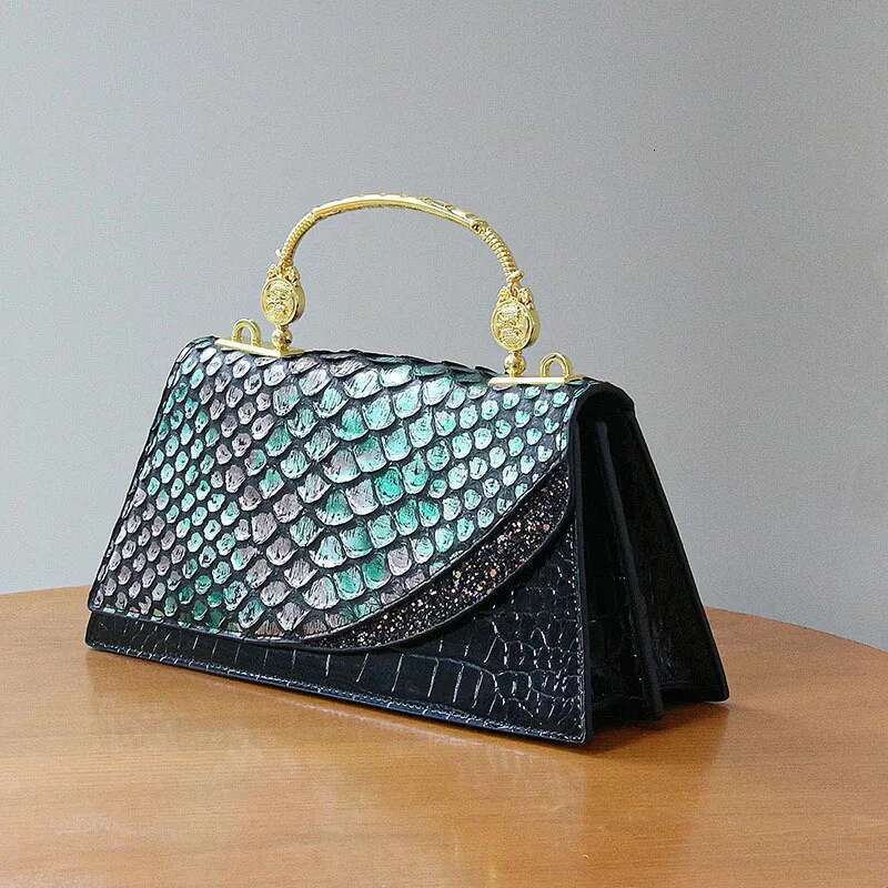 VM FASHION KISS Microfiber Synthetic Leather Women's Handbags Snake Print Shoulder Crossbody Bag Lady Party Messenger Shell Bags