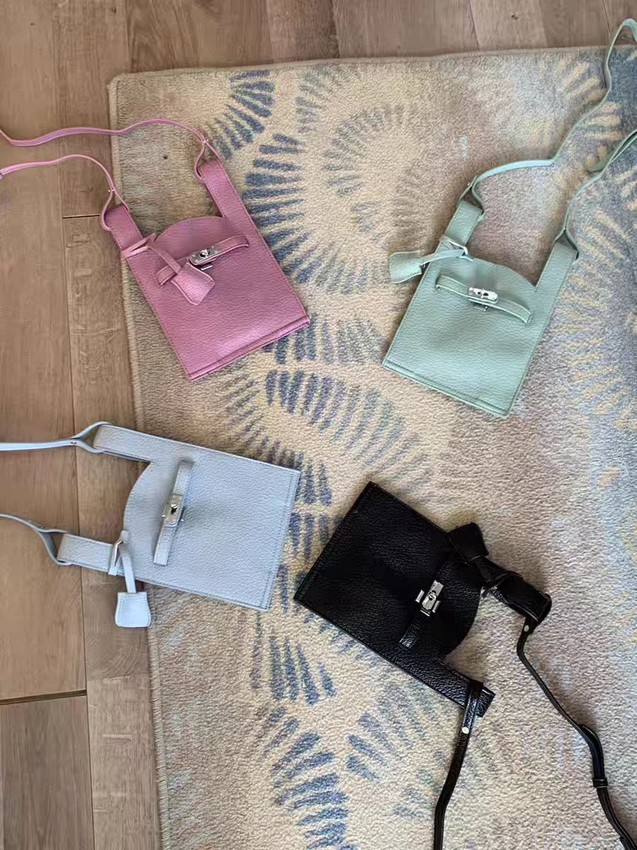 Pingti Japanese And Korean Instagram Influencers With The Same 2025 Spring/Summer Lock Exquisite Small Women's Phone Bag, Crossbody Kelly Bag