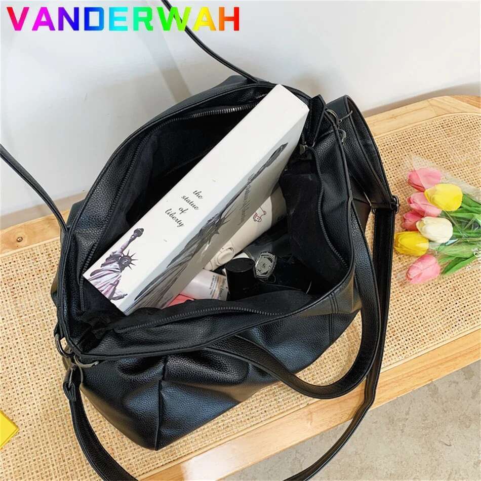 Large Black Shoulder crossbody Bags for Women Hobo Shopper Sac Solid Color Quality PU Leather Handbag Lady Travel Tote Bag