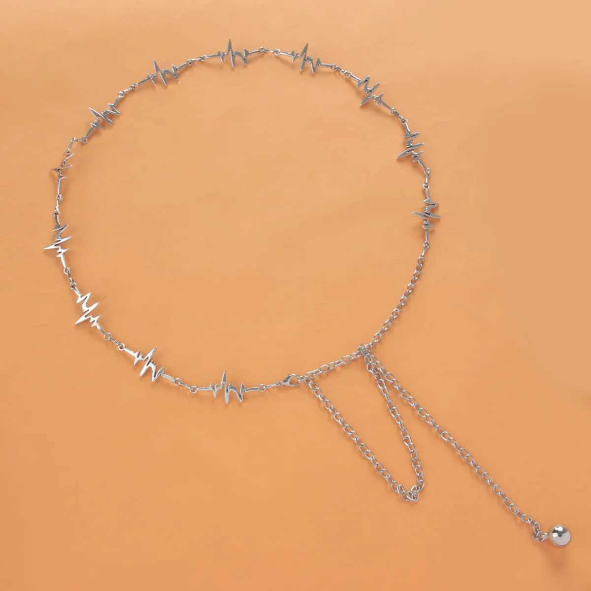 Bohemia Single-layer Lightning Shaped Alloy Waist Chain Street Photography Womens Body Chain Jewelry Y250515
