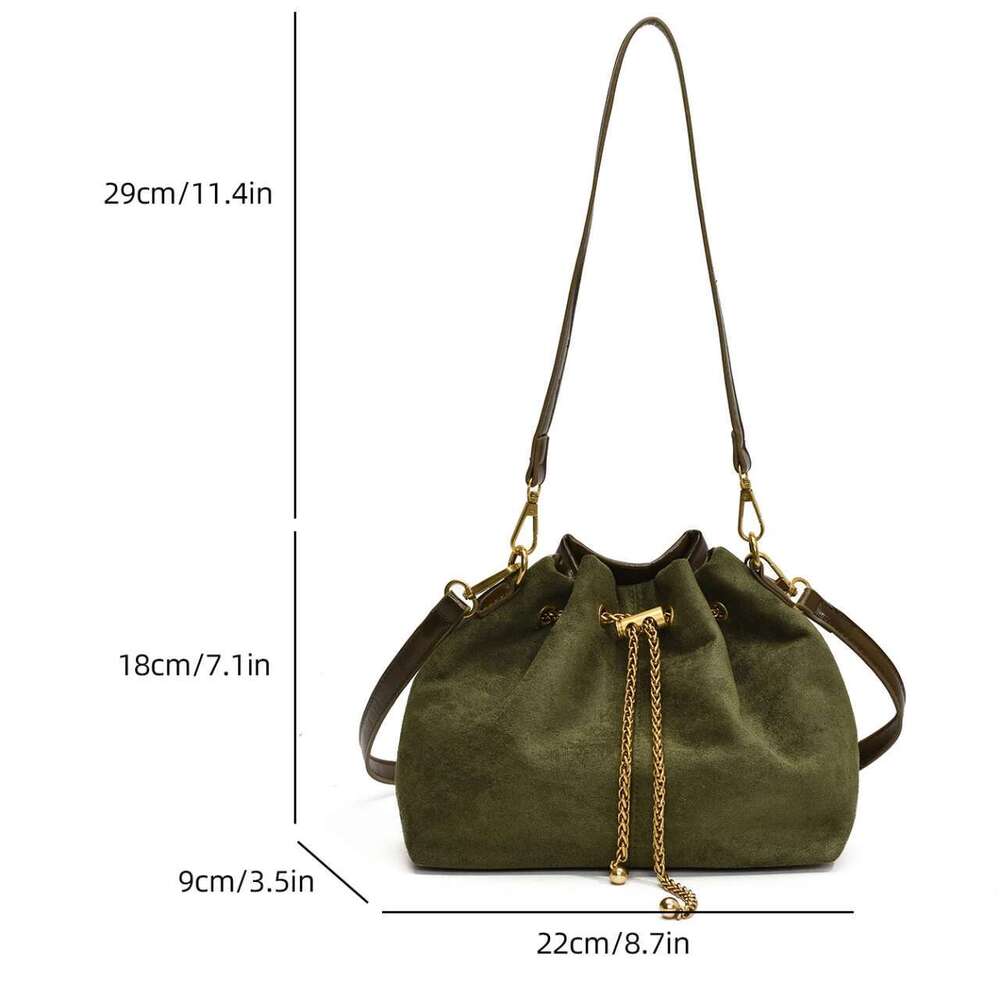 Nubuck Leather Shoulder For Women Brand Designer Handbag And Purse New Bucket Crossbody Bag Mini Small Bolsas