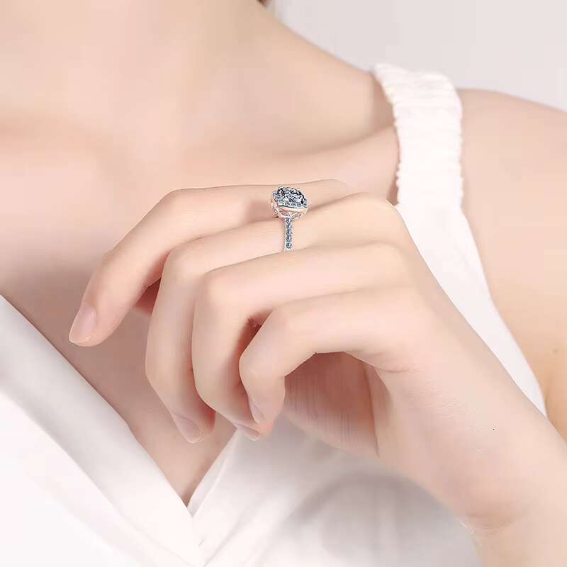 Elegant gift classic 2.0ct silica sterling silver women's jewelry ring