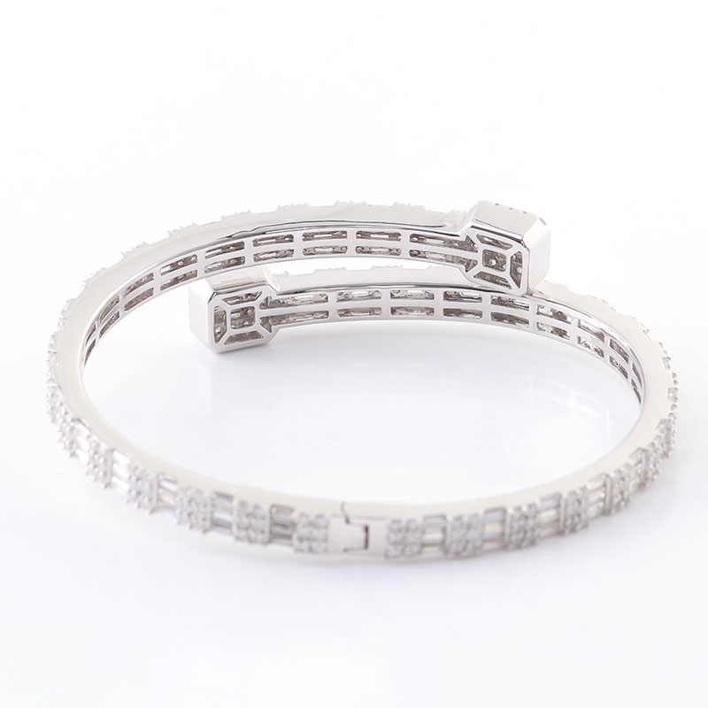 New Arrivals Fashion Men Jewelry 925 Silver Iced Out Hip Hop Jewelry DEF VVS1 Baguette Round Moissanite Diamond Bracelet Bangle Men or Women
