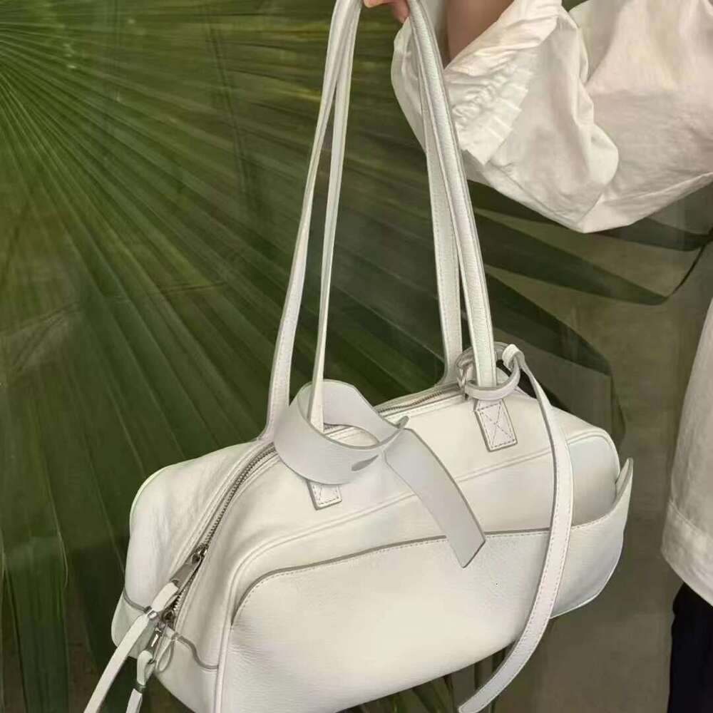 High Quality Designer Bags Retro Top Cowhide Bowling 2025 New Niche High-End Handbag Commuter Shoulder Armpit Fashion Women's Bag Lazy Wind Luxur