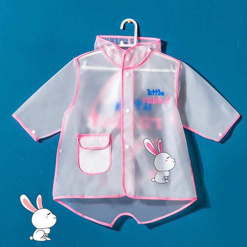 Childrens Raincoat Boys And Girls Medium Length Childrens Transparent Poncho Waterproof Kindergarten Rainwear 250515