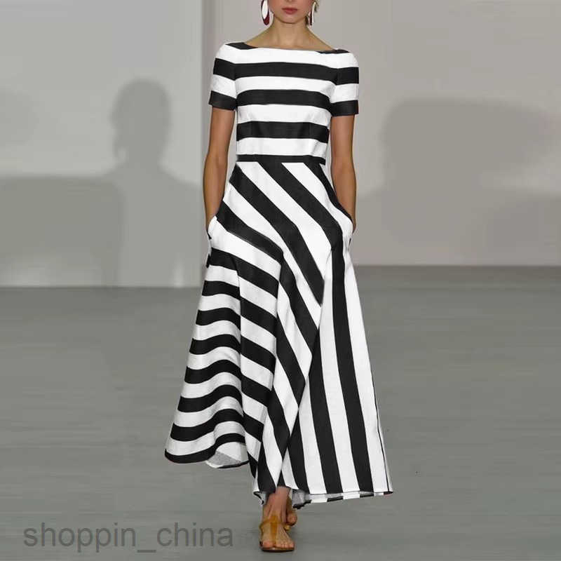 Women Dresses New women's clothing, new women's clothing, striped long skirt