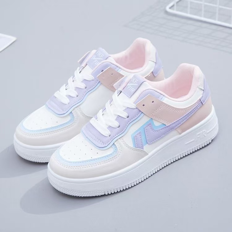 Women Chunky Platform Fashion Autumn Breathable Comfort Tennis Feminino Sport Shoes Blue women Sneakers Pink Round Headed White Shoes