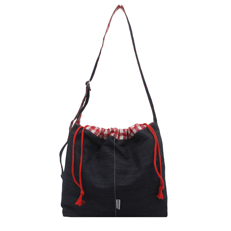 New bag multifunctional 2025 new fashionable drawstring designer handbag commuting leisure student single shoulder women's crossbody bag