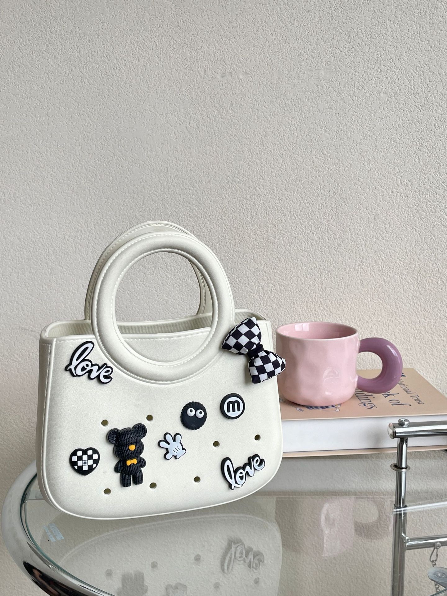 Bb003eva New Solid Color DIY Waterproof Storage Beach Bag Fashionable Hollow Travel Handbag Full
