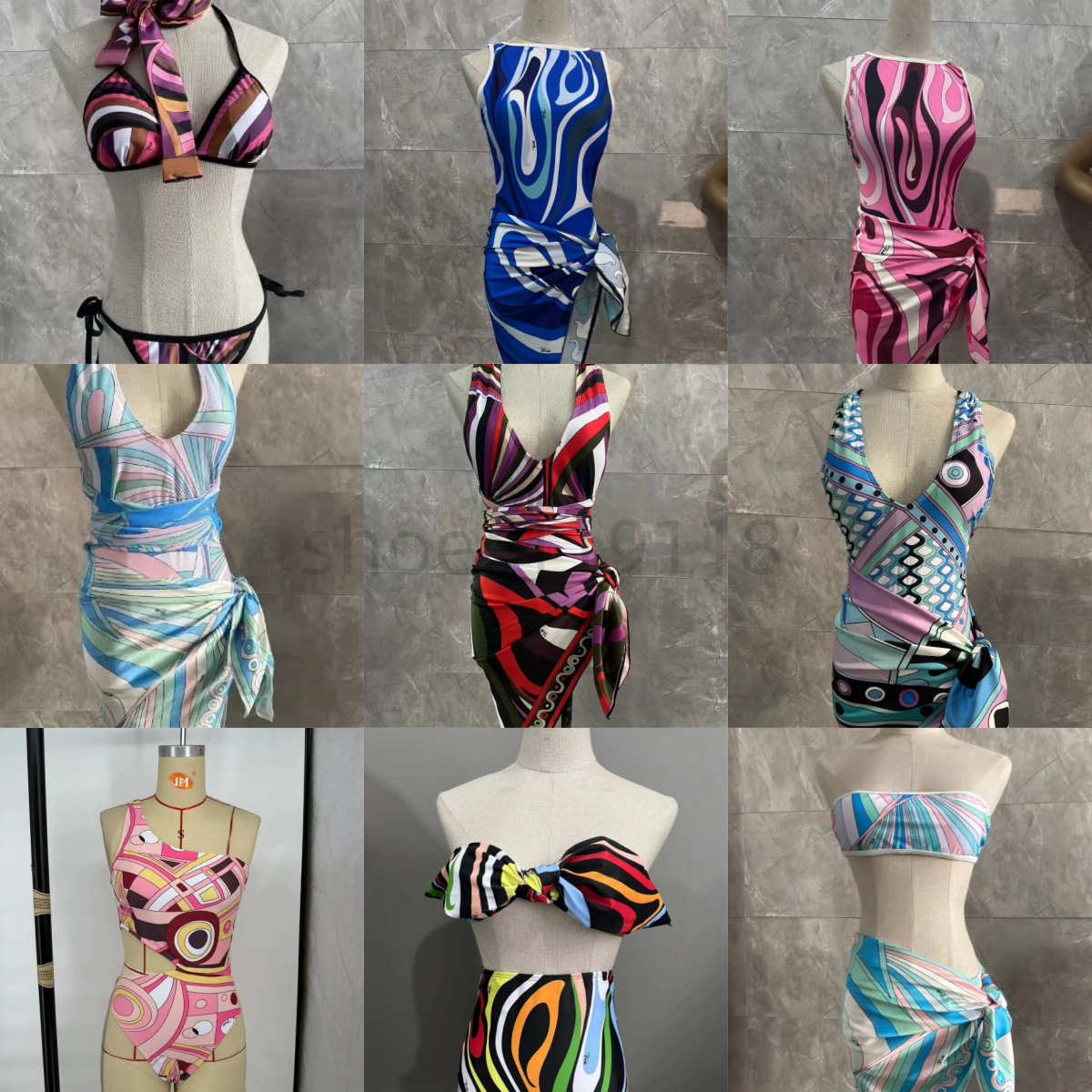 Designer Swimsuits Colorful Women Swimwear Swim Bodysuit V Neck Beachwear Beach Scarf Sexy Hollow Skirt Beachwear Sexy Holiday Bathing Suits One Piece