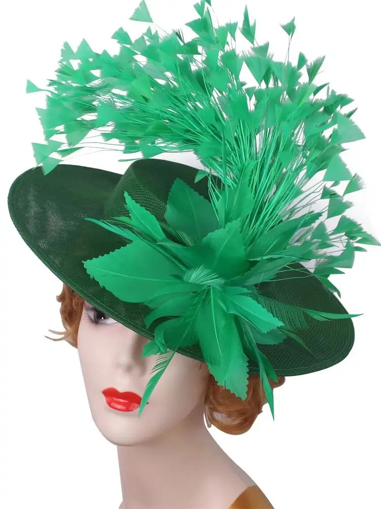 Elegant Flower Fascinator Pillbox Cap Wedding Women Fascinator Hat Headband kentucky Ladies Millinery Feather Bride Hats 250514