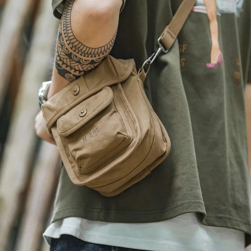 Maden Vintage M209 Tactical Cipher hine Outdoor Canvas Shoulder Crossbody Tote Bag Magnetic Buckle Square Waist Packs