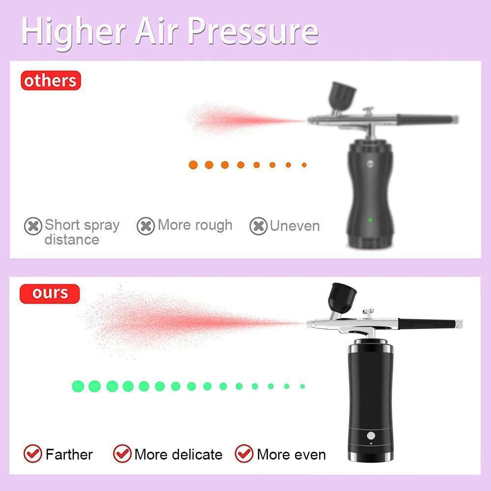 With Portable Airbrush Nail Art Compressor For Cake Painting Crafts Air Brush Kit Nails Spray