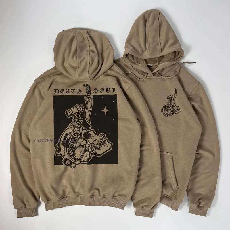 American Street Tide Personalized Pattern Printing Sports Men Women Solid Color Pullover Hoodie Spring Loose Couple Tops Designer