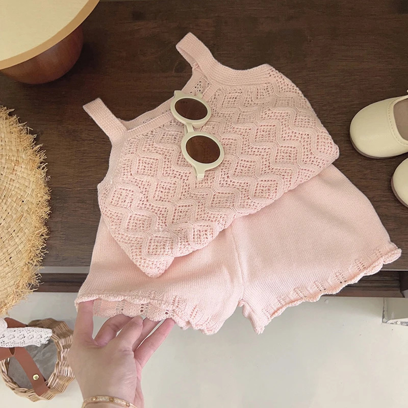 Girls Summer Clothes Sets Solid Color Clothes for Girls Vest Short Costumes for Girls Toddler Korean Children Tracksuits 250515
