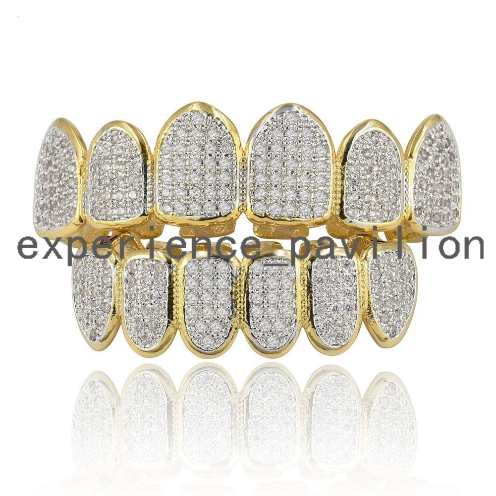 Custom Body Jewelry Hip Hop Fang Grillz moissanite Teeth Vampire Fangs Gold Plated Teeth Grillz