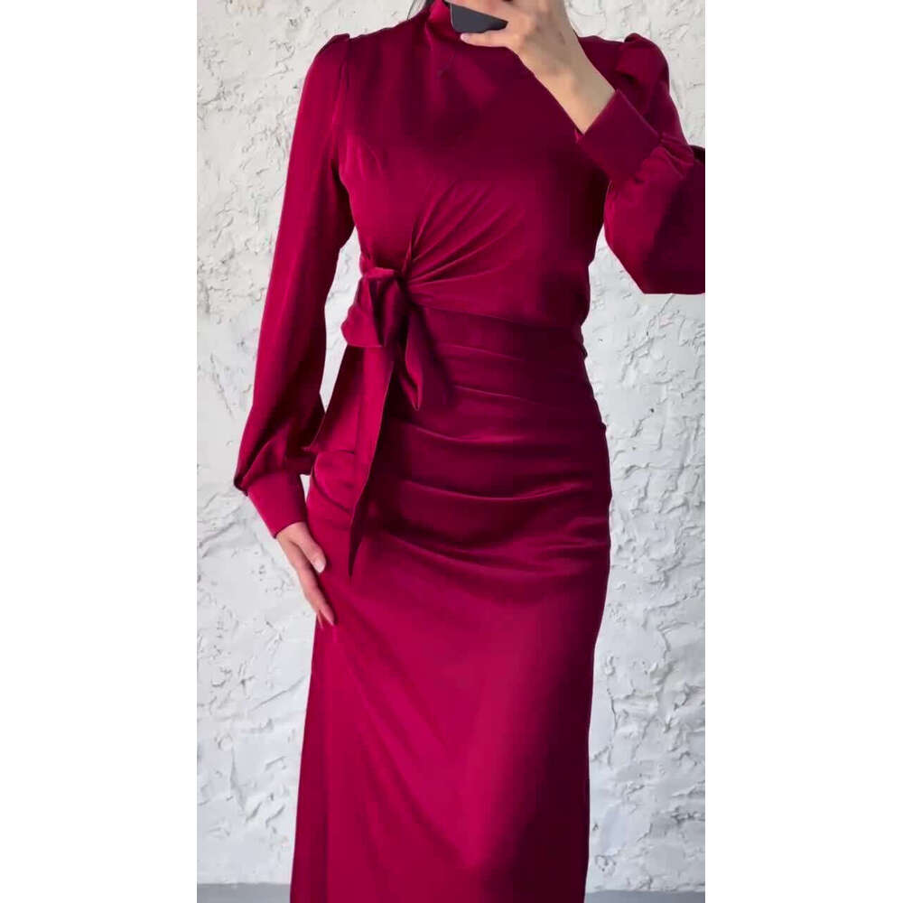 2024 Spring/Summer New with Tie, Slim Fit, High Waist Dresses, Elegant Dress Dresses for Women